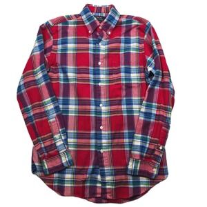 Polo Ralph Lauren Performance Flannel Shirt Mens Medium Red Plaid Classic Fit